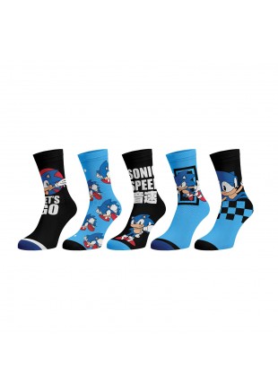 PAQUET DE 5 PAIRES DE BAS SONIC THE HEDGEHOG  (NEUF)