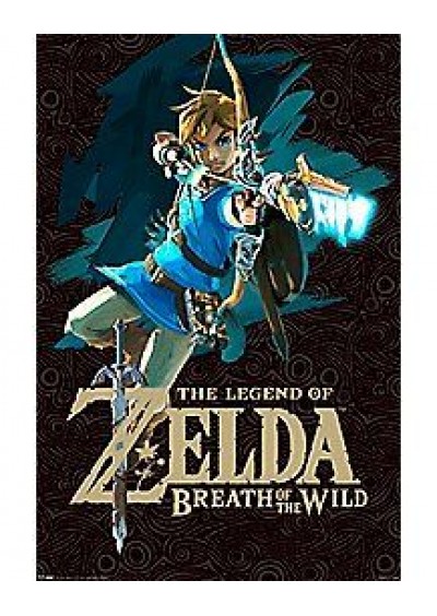 CADRE 11" X 18'' THE LEGEND OF ZELDA BREATH OF THE WILD LINK WITH BOW  (NEUF)