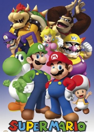 CADRE 11" X 18'' SUPER MARIO GROUPE  (NEUF)