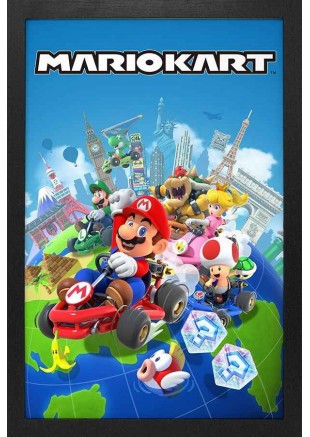 CADRE MARIO KART GLOBE TERRESTRE  (NEUF)