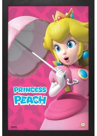 CADRE PRINCESS PEACH AVEC PARAPLUIE  (NEUF)
