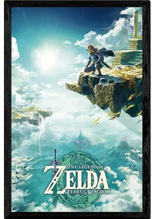 CADRE 11" X 18" THE LEGEND OF ZELDA TEARS OF THE KINGDOM VERTICAL  (NEUF)