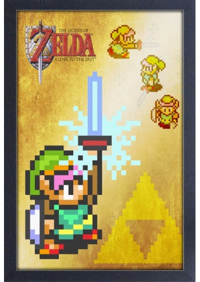CADRE 11" X 18'' THE LEGEND OF ZELDA A LINK TO THE PAST MASTER SWORD (NEUF) CADRE 11" X 18'' THE LEGEND OF ZELDA A LINK TO THE PAST MASTER SWORD (NEUF)