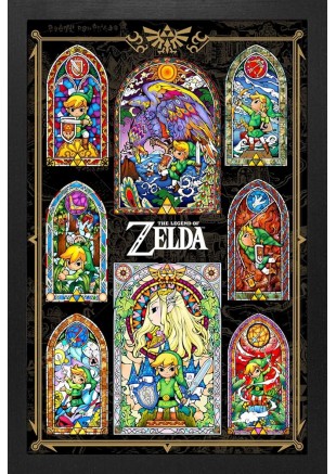 CADRE VITRAILLE DE ZELDA  (NEUF)
