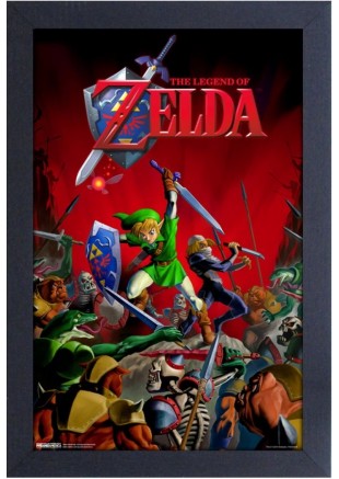 CADRE 11" X 18'' THE LEGEND OF ZELDA BATTLE  (NEUF)