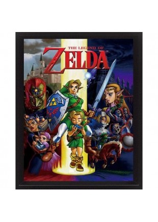CADRE 11" X 18'' THE LEGEND OF ZELDA OCARINA OF TIME  (NEUF)