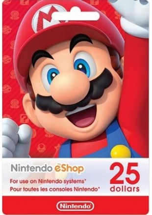 CARTE CADEAU 25$ NINTENDO ESHOP  (NEUF)