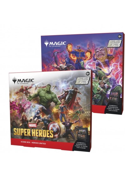 MAGIC THE GATHERING MARVEL SUPER HEROES SCENE BOX - HEROES UNITED OU VILLAINS UNLEASHED (NEUF) MAGIC THE GATHERING MARVEL SUPER HEROES SCENE BOX - HEROES UNITED OU VILLAINS UNLEASHED (NEUF)