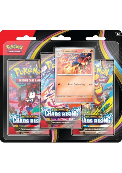 POKEMON TRADING CARD GAME MEGA EVOLUTION CHAOS RISING 3-PACK BLISTER (NEUF) POKEMON TRADING CARD GAME MEGA EVOLUTION CHAOS RISING 3-PACK BLISTER (NEUF)