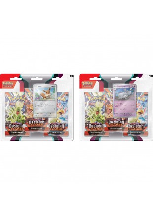 POKEMON TRADING CARD GAME SCARLET AND VIOLET OBSIDIAN FLAMES 3 PACK BLISTER  (NEUF)