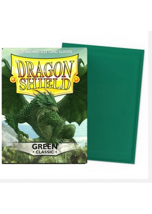 PAQUET DE 100 PROTECTEURS DE CARTES DRAGON SHIELD CLASSIQUE VERT  (NEUF)