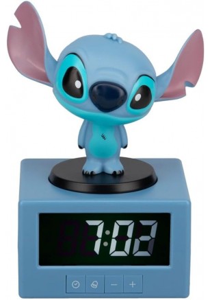 RÉVEILLE-MATIN DISNEY STITCH AVEC FONCTION VEILLEUSE PAR PALADONE  (NEUF)