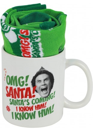 TASSE EN CERAMIQUE ELF COMBINAISON DE CHAUSSETTES ET TASSE EN CÉRAMIQUE 14OZ  (NEUF)