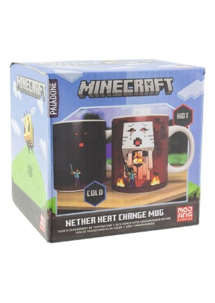 TASSE MINECRAFT DU NETHER QUI CHANGE DE COULEUR AVEC LA CHALEUR  (NEUF)