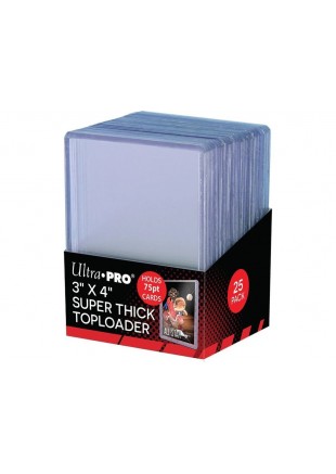 ULTRA PRO 3'' X 4'' SUPER THICK 75PT TOPLOADER (PAQUET DE 25)  (NEUF)