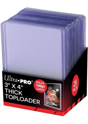 ULTRA PRO PAQUET DE 25 TOPLOADER ÉPAIS 100PT 3"X4" (NEUF) ULTRA PRO PAQUET DE 25 TOPLOADER ÉPAIS 100PT 3"X4" (NEUF)