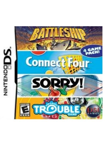 4 GAME PACK! BATTLESHIP CONNECT FOUR SORRY TROUBLE (USAGÉ) 4 GAME PACK! BATTLESHIP CONNECT FOUR SORRY TROUBLE (USAGÉ)