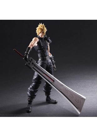 FIGURINE CLOUD STRIFE DE FINAL FANTASY 7 REMAKE PLAY ARTS KAI EVENT LIMITED EVERION AVEC ÉPÉE HARD EDGE  (USAGÉ)