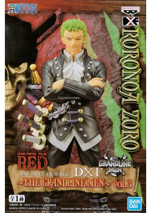 FIGURINE ONE PIECE FILM RED DXF THE GRANDLINE MEN VOL.3 7 POUCES RORONOA ZORO PAR BANPRESTO  (NEUF)