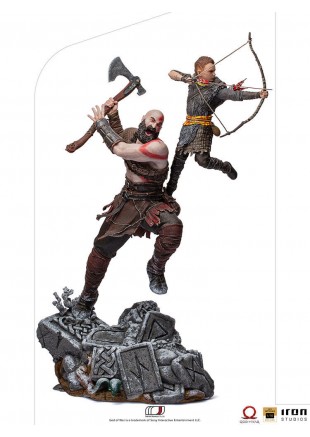 FIGURINE GOD OF WAR KRATOS AND ATREUS 1:10 PAR IRONSTUDIO  (NEUF)