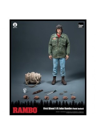 FIGURINE RAMBO FIRST BLOOD JONH RAMBO FIELD JACKET 1/6 PAR THREE ZERO  (NEUF)
