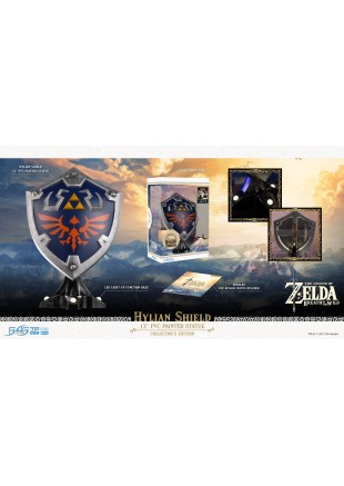 FIGURINE ZELDA BREATH OF THE WILD BOUCLIER HYLIAN LUMINEUX PAR FIRST 4 FIGURES  (NEUF)