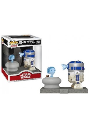 FIGURINE POP! DELUXE STAR WARS #766 R2-D2 AND PRINCESS LEIA HOLOGRAM  (NEUF)