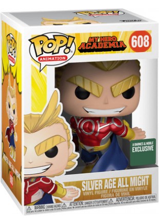 FIGURINE POP ANIMATION MY HERO ACADEMIA #608 A BARNES AND NOBLE EXCLUSIVE SILVER AGE ALL MIGHT  (NEUF)