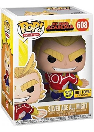 FIGURINE POP ANIMATION MY HERO ACADEMIA #608 HOT TOPIC EXCLUSIVE SILVER AGE ALL MIGHT  (NEUF)