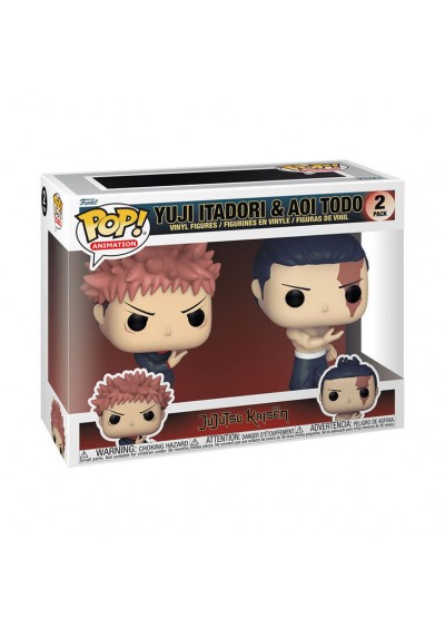 FIGURINE POP PACK DE 2 ANIMATION JUJUTSU KAISEN YUJI ITADORI ET AOI TODO  (NEUF)