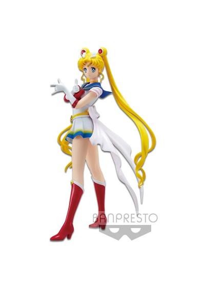 FIGURINE SAILOR MOON THE MOVIE DE SAILOR SUPER SAILOR MOON GLITTER & GLAMOUR 8 POUCES PAR BANPRESTO  (USAGÉ)