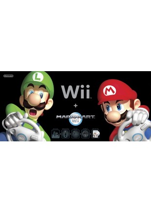 WII NOIRE AVEC MARIO KART BUNDLE  (USAGÉ)